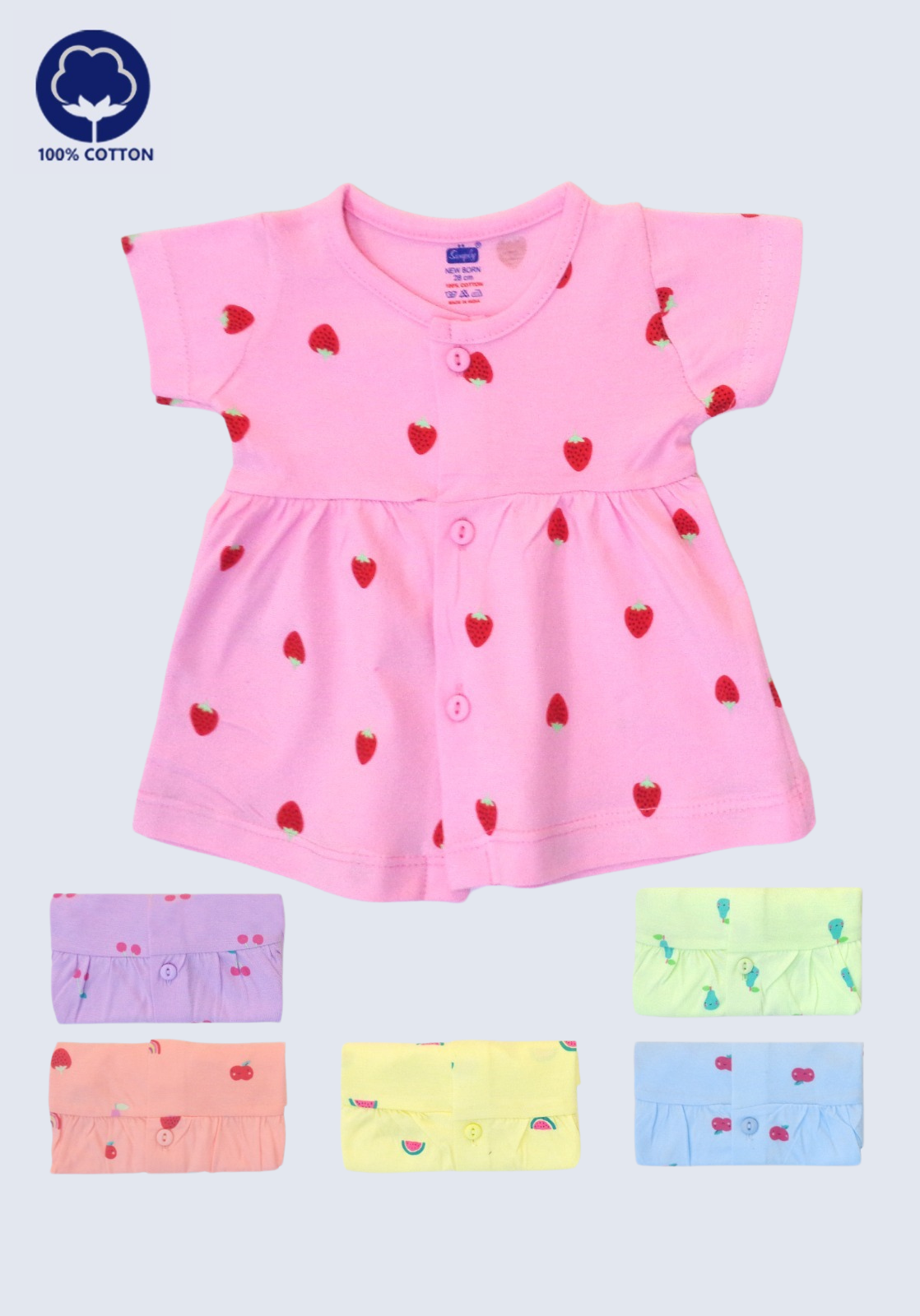 Set of 3 Polka Dot Cotton Fit and Flare Dresses