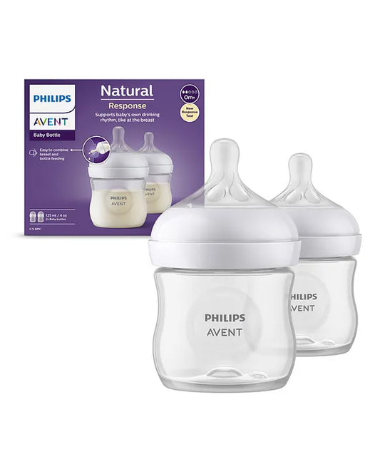 Avent Philips Natural Baby Feeding Bottle | Natural Response Technology Mimics Breastfeeding | Uniquely Designed Nipple releases milk only when baby drinks  - 125ml