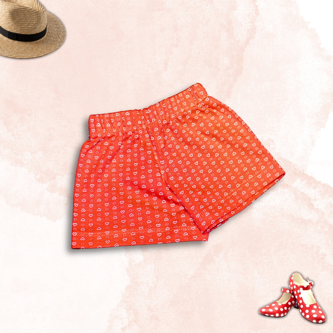 Girls White Tee with Polka Dots Shorts