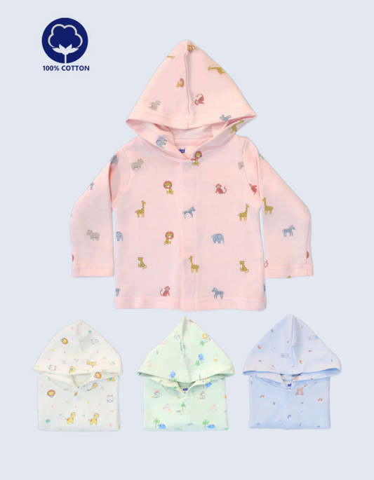 Fleece Hooded F/S Front Open Vest- Single Piece