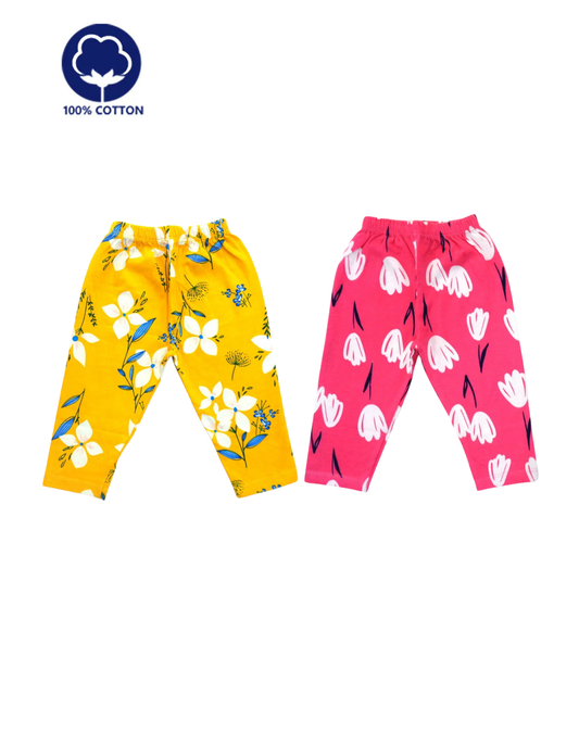 Girls’ Cotton Printed Leggings – Single Piece