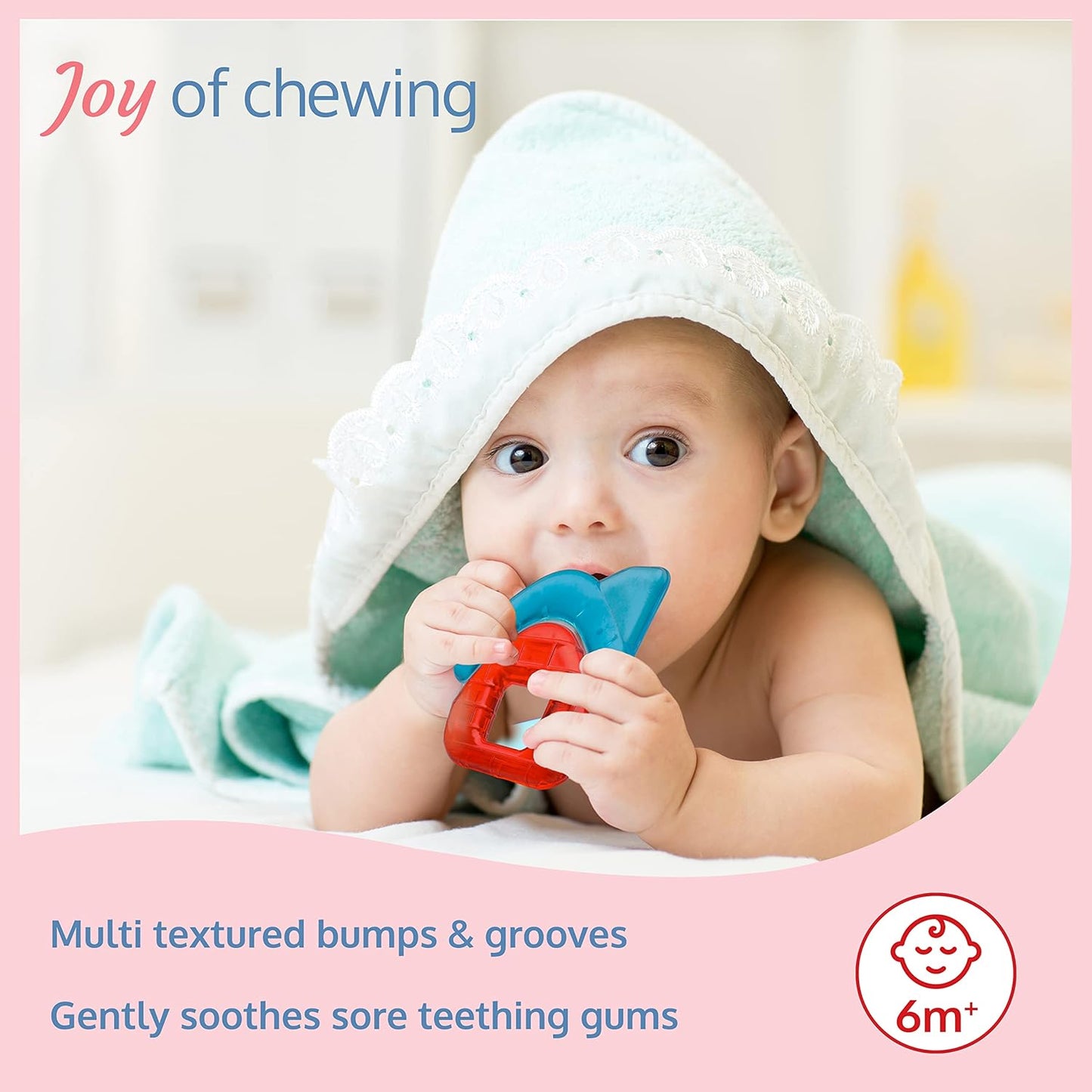 Luv Lap Silicone Water Filled Teether, Contains Distilled Water to Soothe Teething Baby Gums, BPA Free, Odourless, Easy to Grip for Babies, Bright & Multicolour
