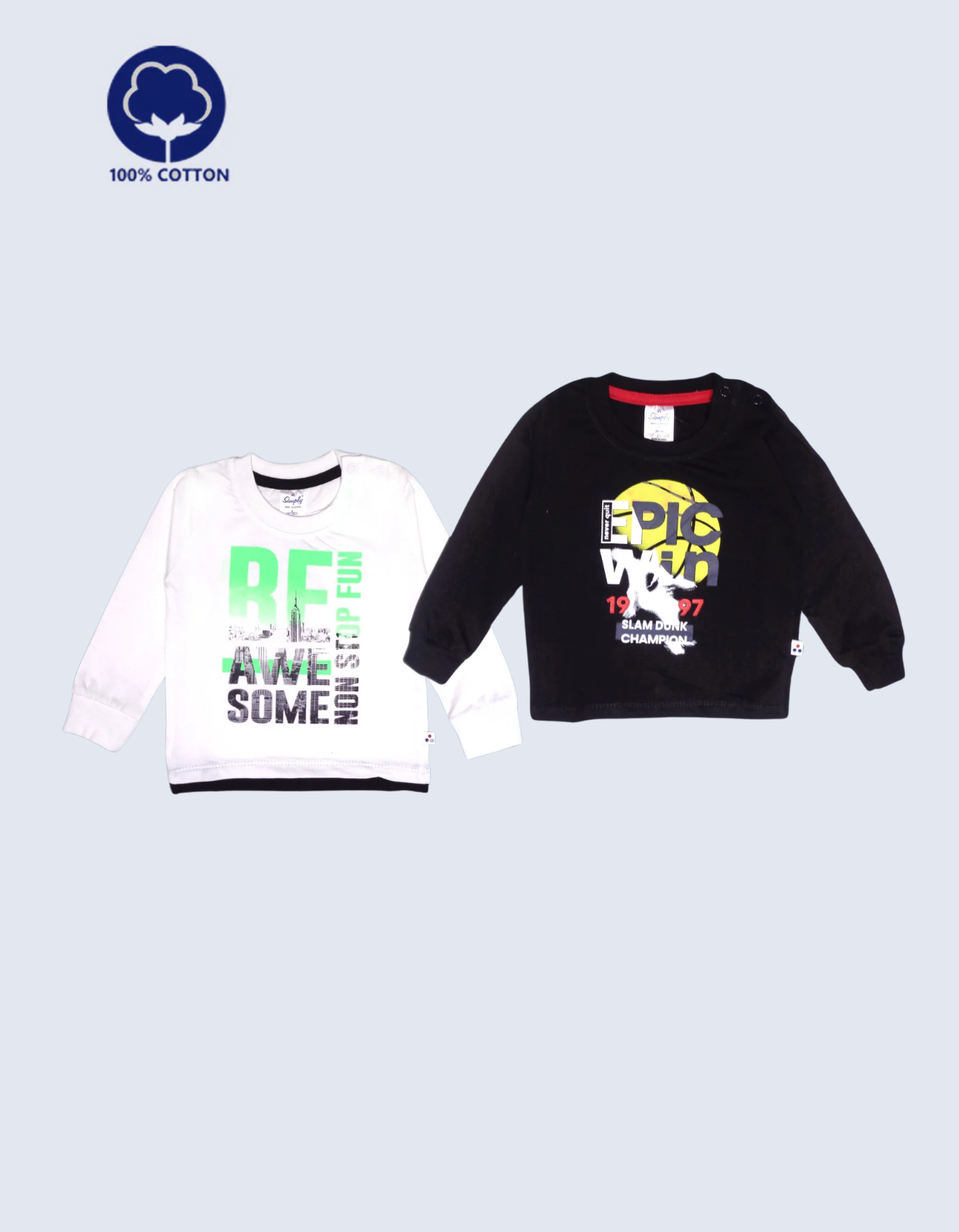 100% Cotton Printed Full Sleeve Tee – Single Piece