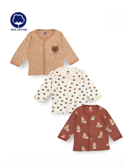 Pack of 3 Interlock F/S Front Open Vest