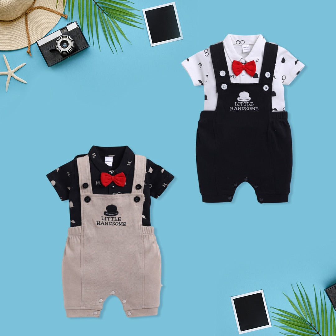 Little Handsome Bow-Tie Baby Dungaree Set