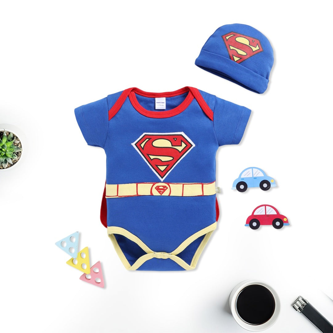 Superman Baby Bodysuit with Cap