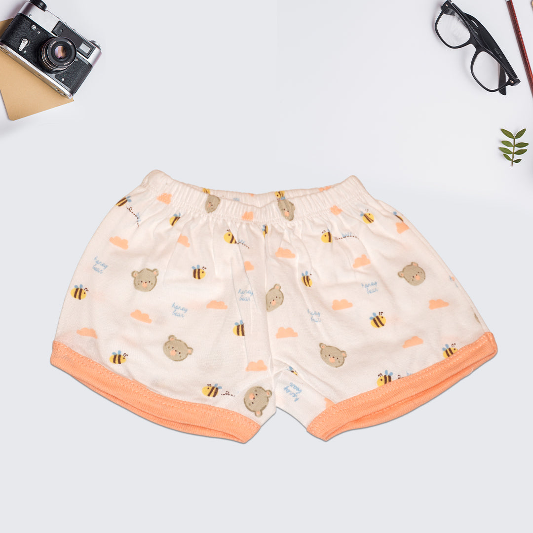 Baby Boys' Cotton Summer Outfit Set – Orange Shirt & Printed Shorts