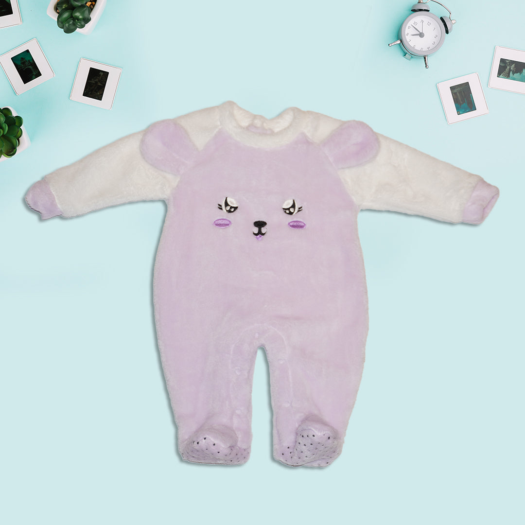 Cartoon Printed Sleepsuit - Pink and Purple