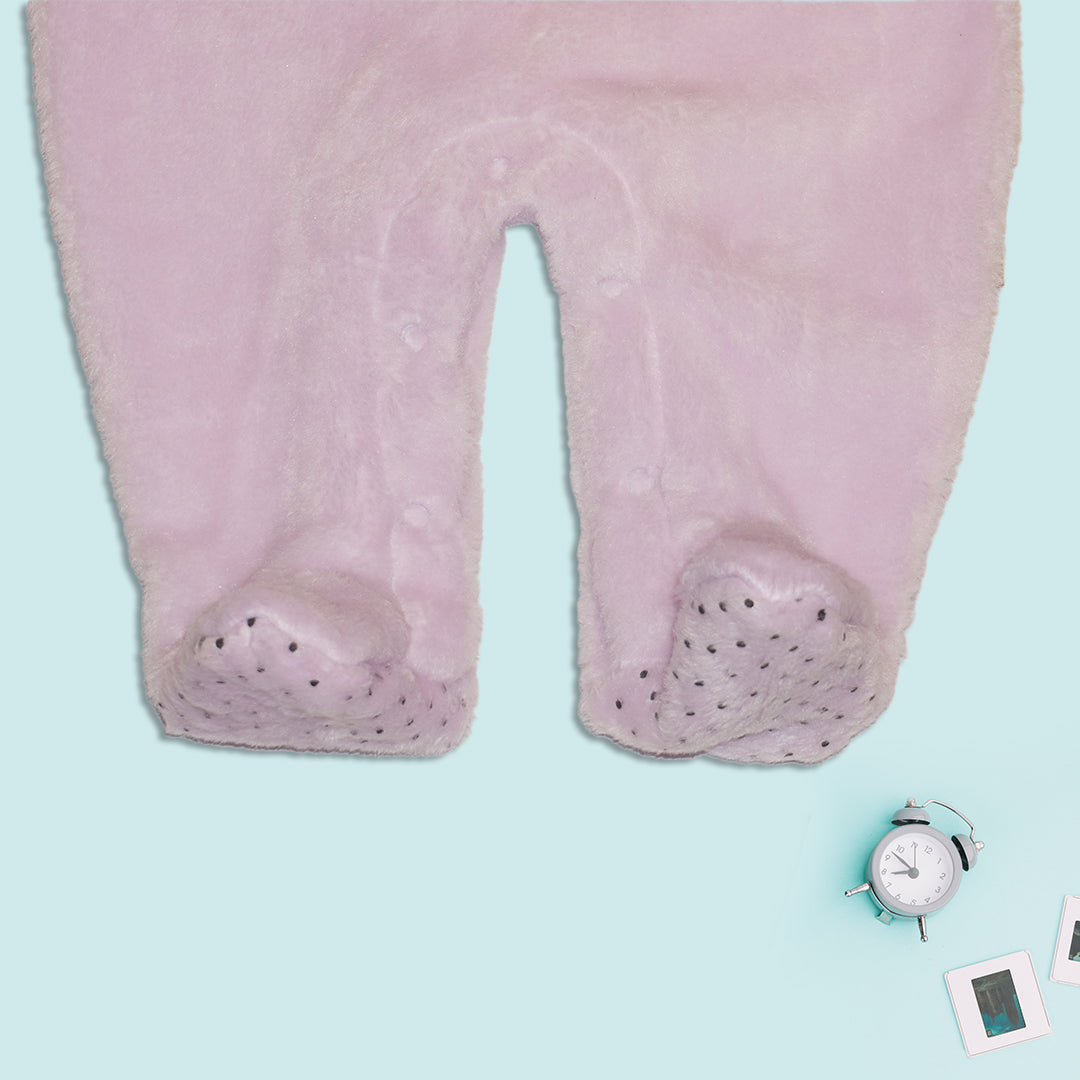 Cartoon Printed Sleepsuit - Pink and Purple