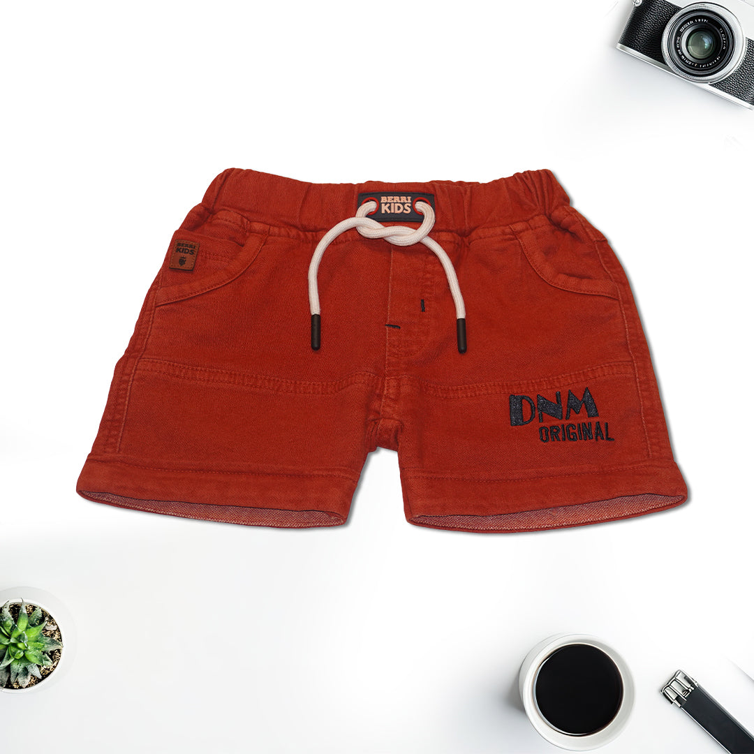 Boys Royal Blue T-Shirt and Red Denim Shorts