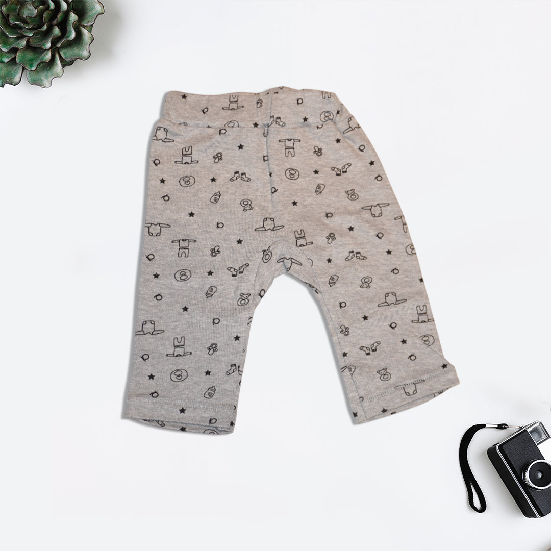 Girls Grey T-Shirt with Diaper Pant Set