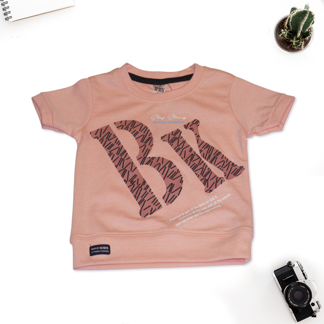 Kids Pink T-Shirt and Blue Denim Shorts