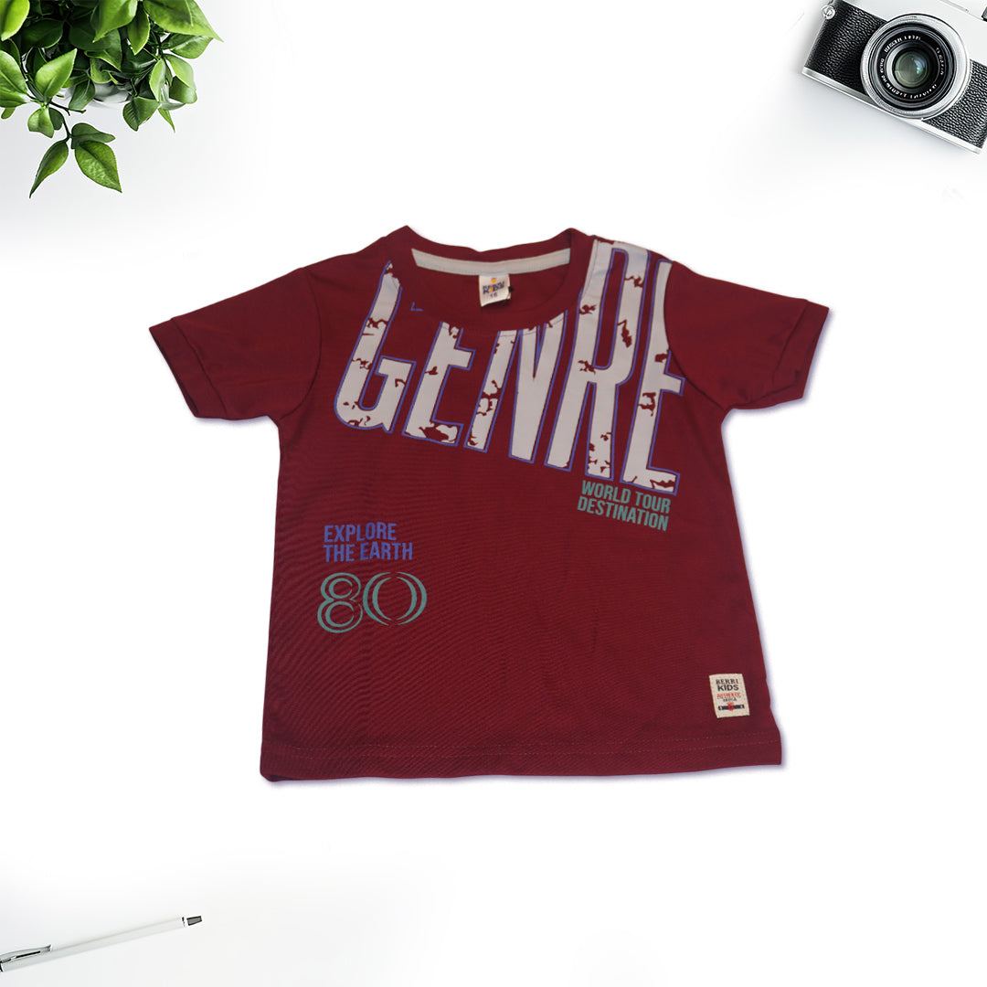 Kids Red T-Shirt and Grey Shorts