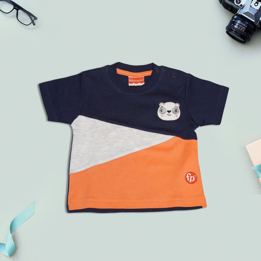 Kids Color Blocked T-Shirt with Trouser Set