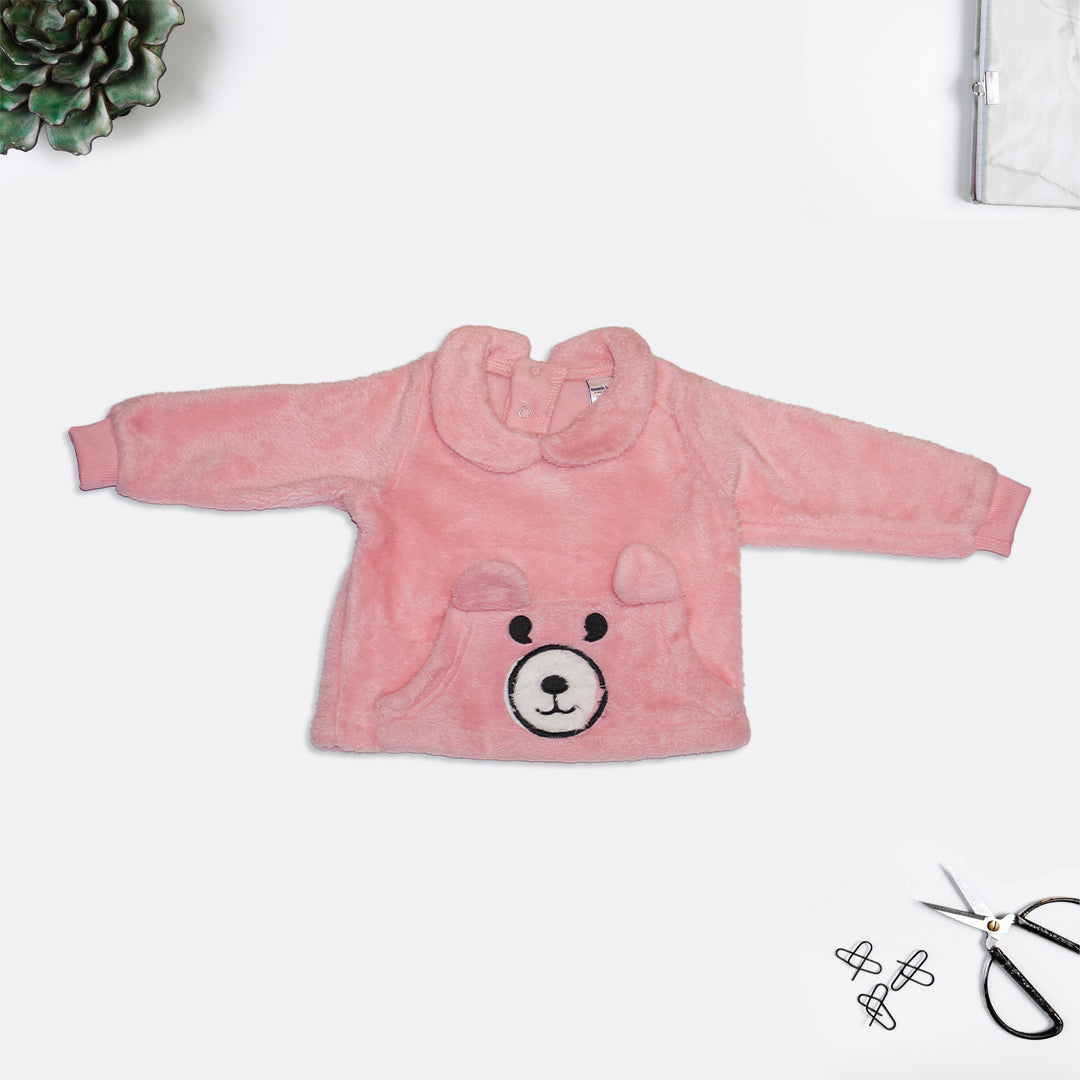 Pink Ruffled Collar Sweatshirt with Jogger Set