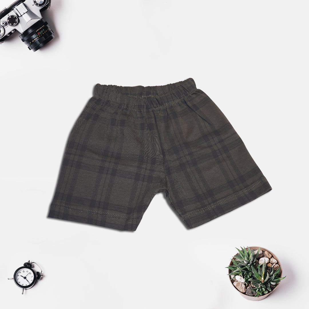 Blue T-shirt and Grey Checkered Short Set