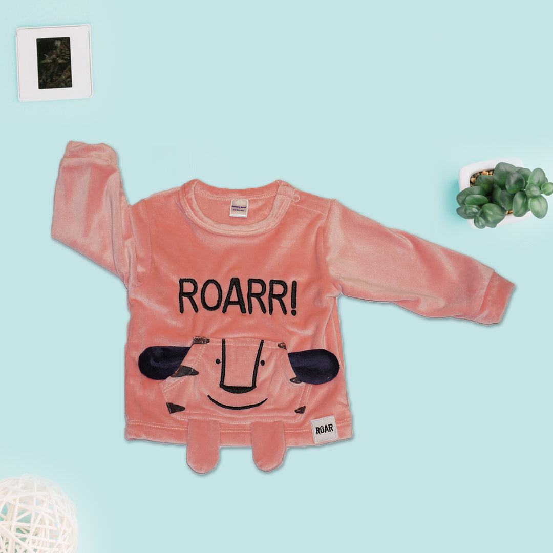 Full Sleeves Sweatshirt and Joggers for Kids - Pink