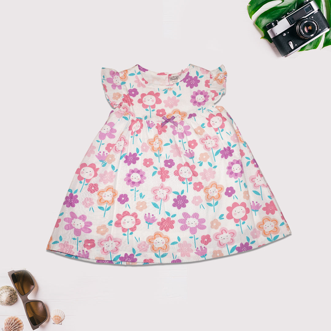 Cotton Blended Printed Frock for Baby Girls