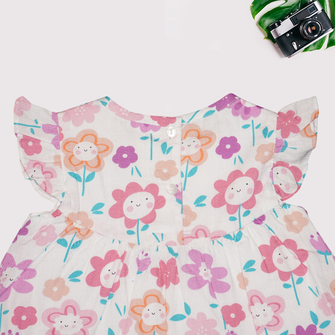 Cotton Blended Printed Frock for Baby Girls