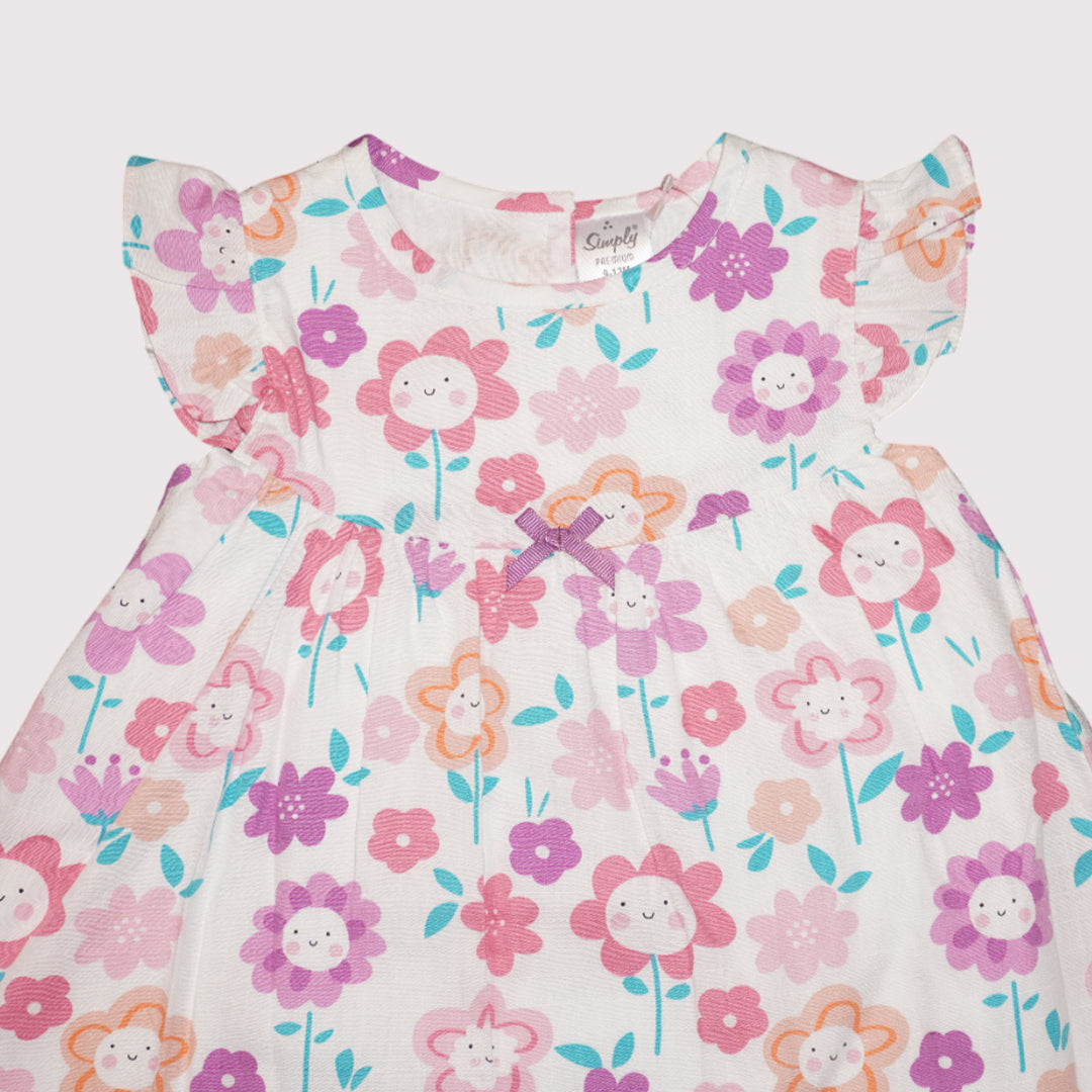 Cotton Blended Printed Frock for Baby Girls