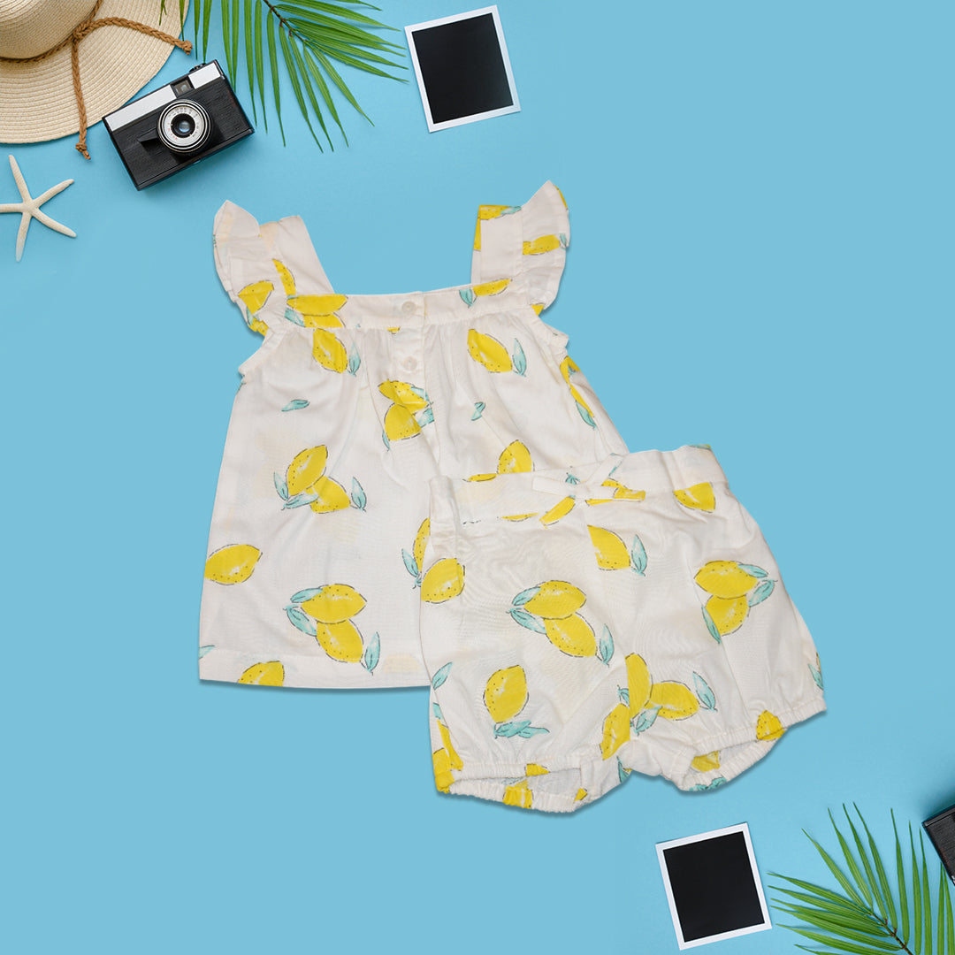 Buy Girls printed shorts Set