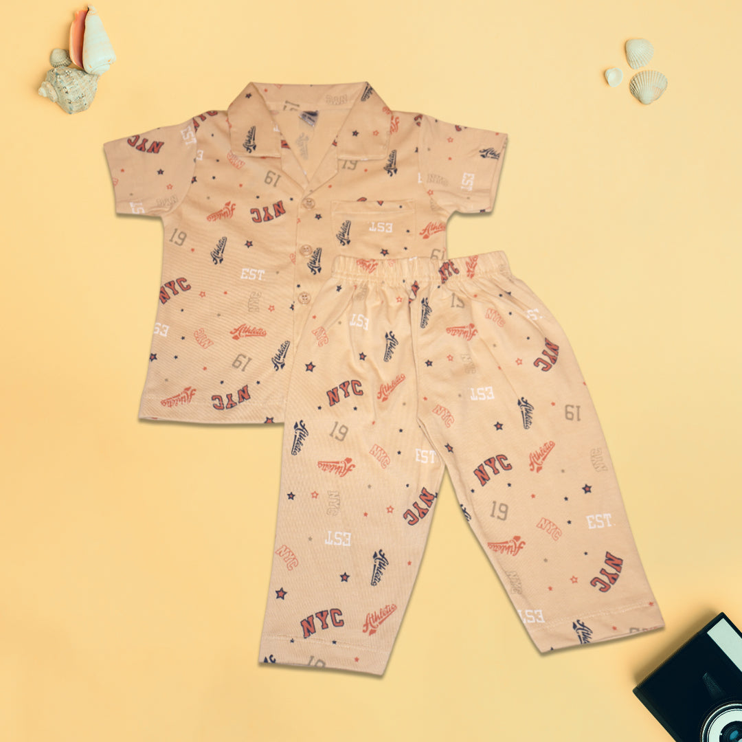 Boys' 100% Cotton NYC Printed Night Suit Set