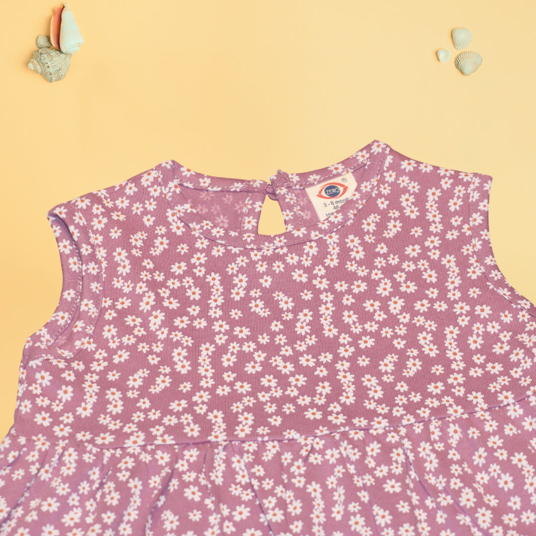 Baby Girl Sleeveless Floral Frock - Pink