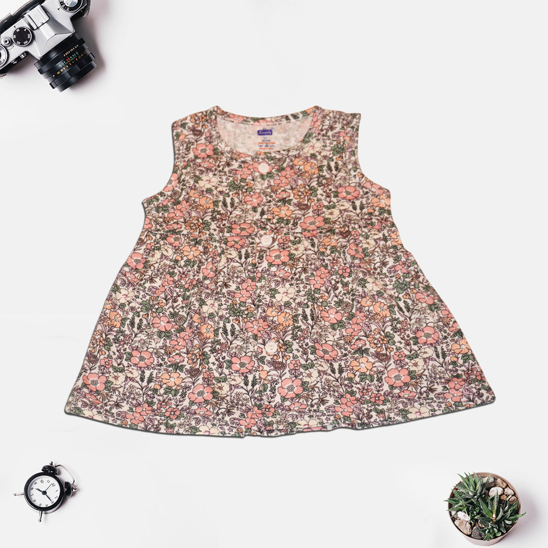 Floral Baby Frock Set – Pack of 3 | Soft Cotton | Sleeveless | Elegant Prints