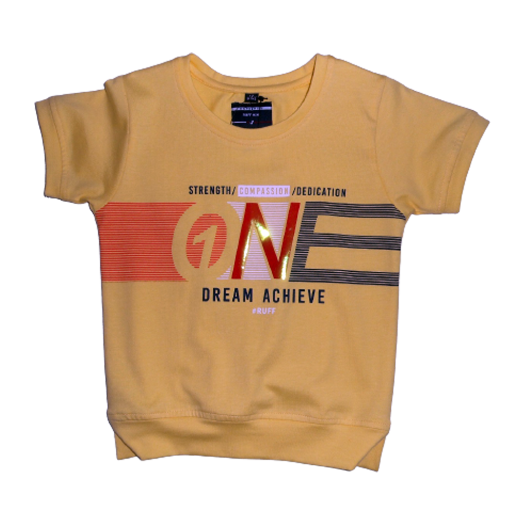 kids cotton half shirt with graphics ONE