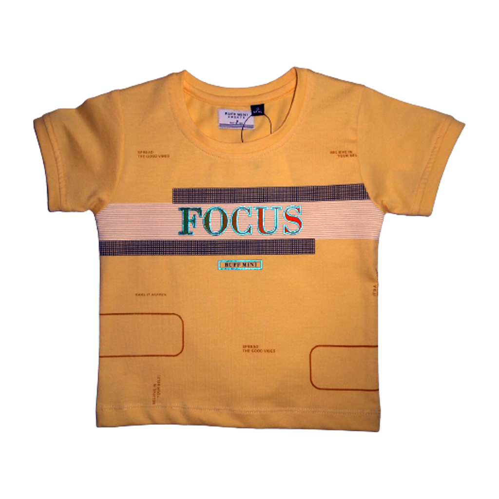 kids cotton half shirt with graphics FOCUS