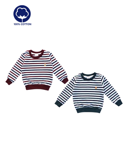Premium Cotton Striped T-shirt (Single Piece)