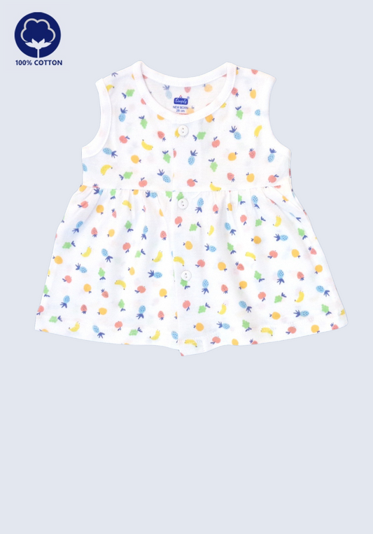 Cotton Frock Set with Front Button Closure