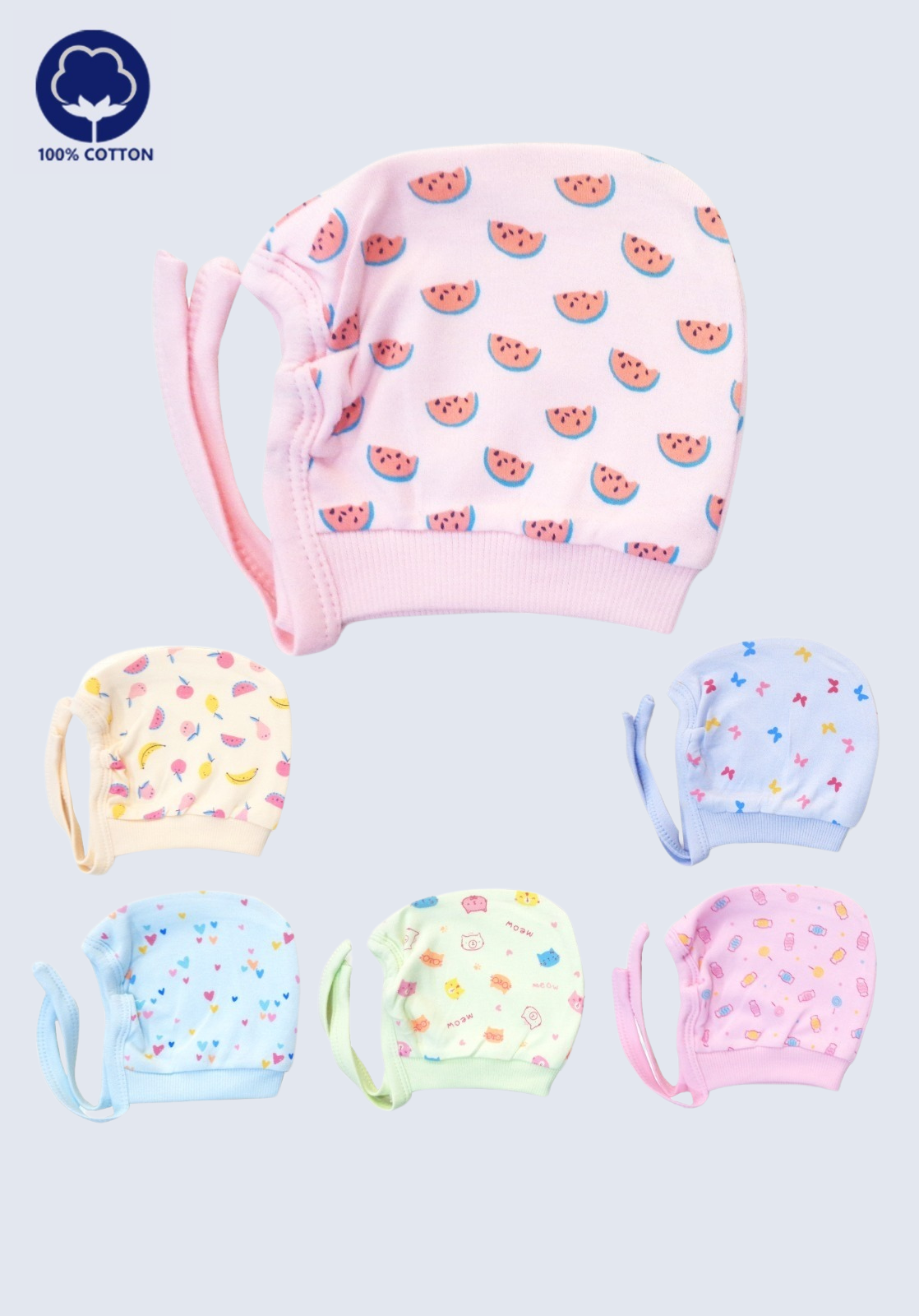 Set of 3 Baby Hosiery Caps