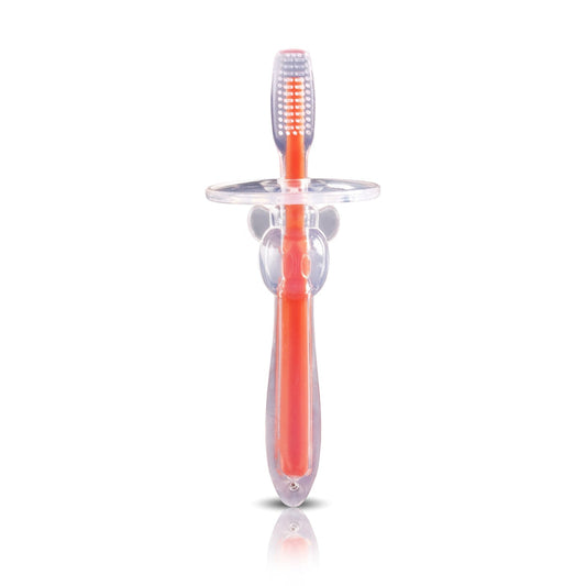 silicone training tooth brush, orange