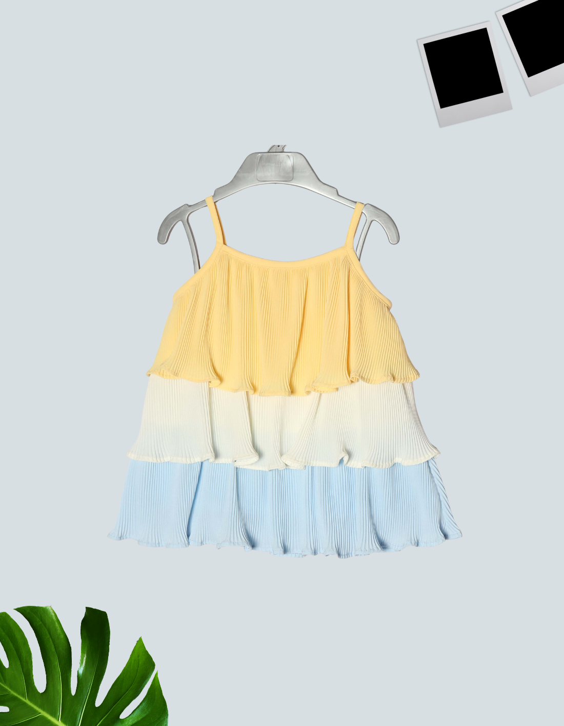 Kids Pastel Color Block Tiered Camisole Top