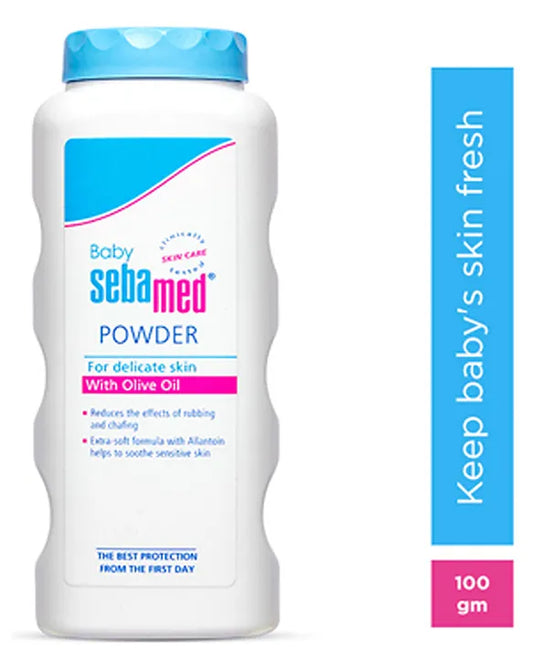 Sebamed Baby Powder| Olive Oil, Allantoin|Keeps newborn's skin fresh|absorbs sweat