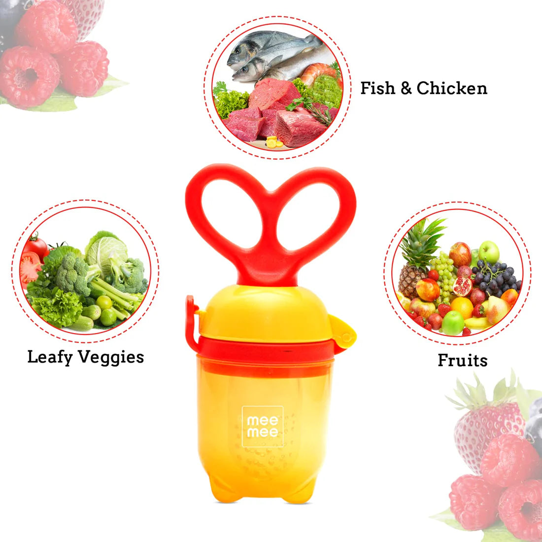 Mee Mee Advanced Fruit & Food Nutritional Feeder With Feed Pusher (Orange)