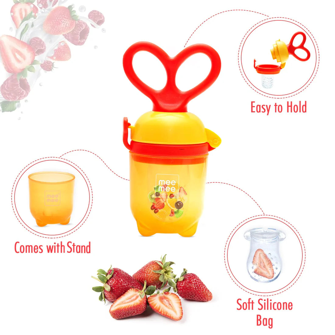 Mee Mee Advanced Fruit & Food Nutritional Feeder With Feed Pusher (Orange)