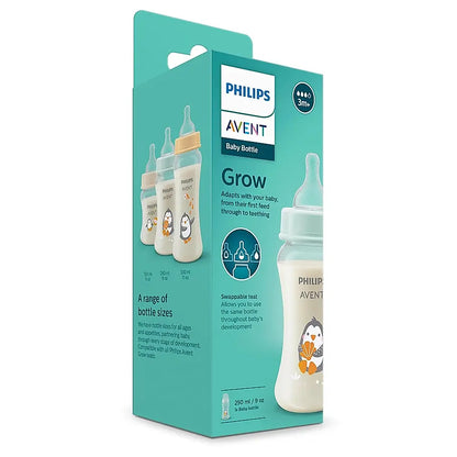 Avent Grow Feeding Bottle for Babies aged 1 month and above | 250ml | Pack of 1 | Anti Colic | BPA Free |