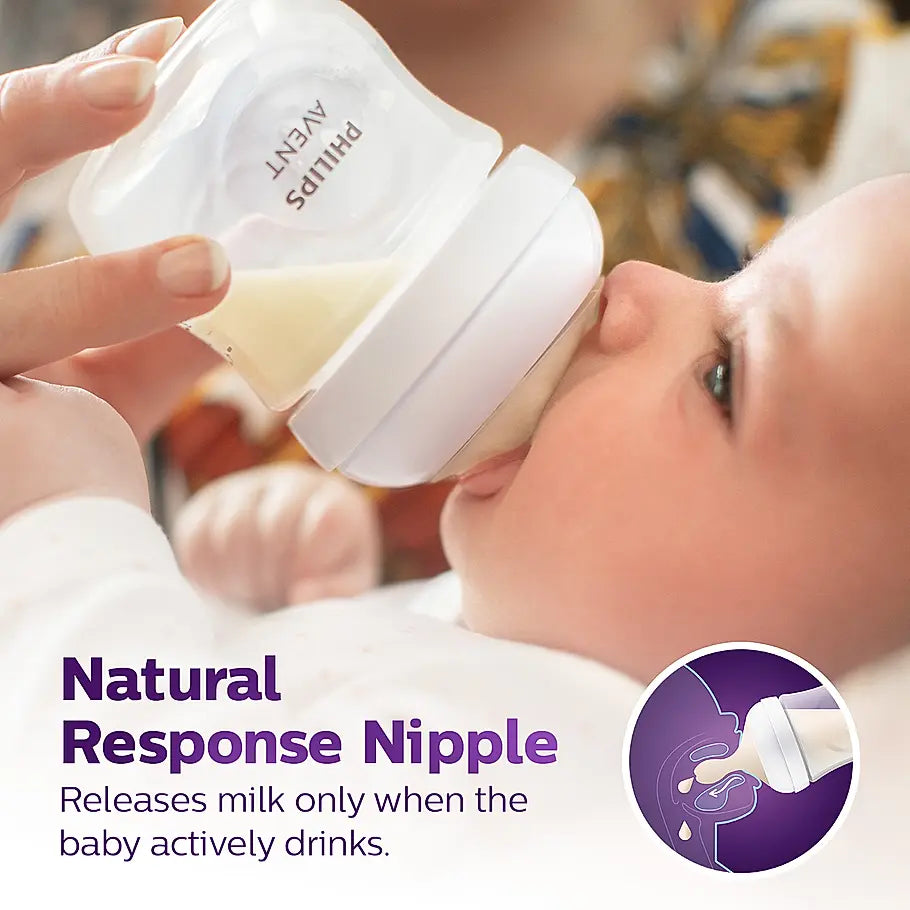 Avent Natural Response Teat for Babies Aged 3 months and above | Flow 4 | Pack of 2 | BPA Free |