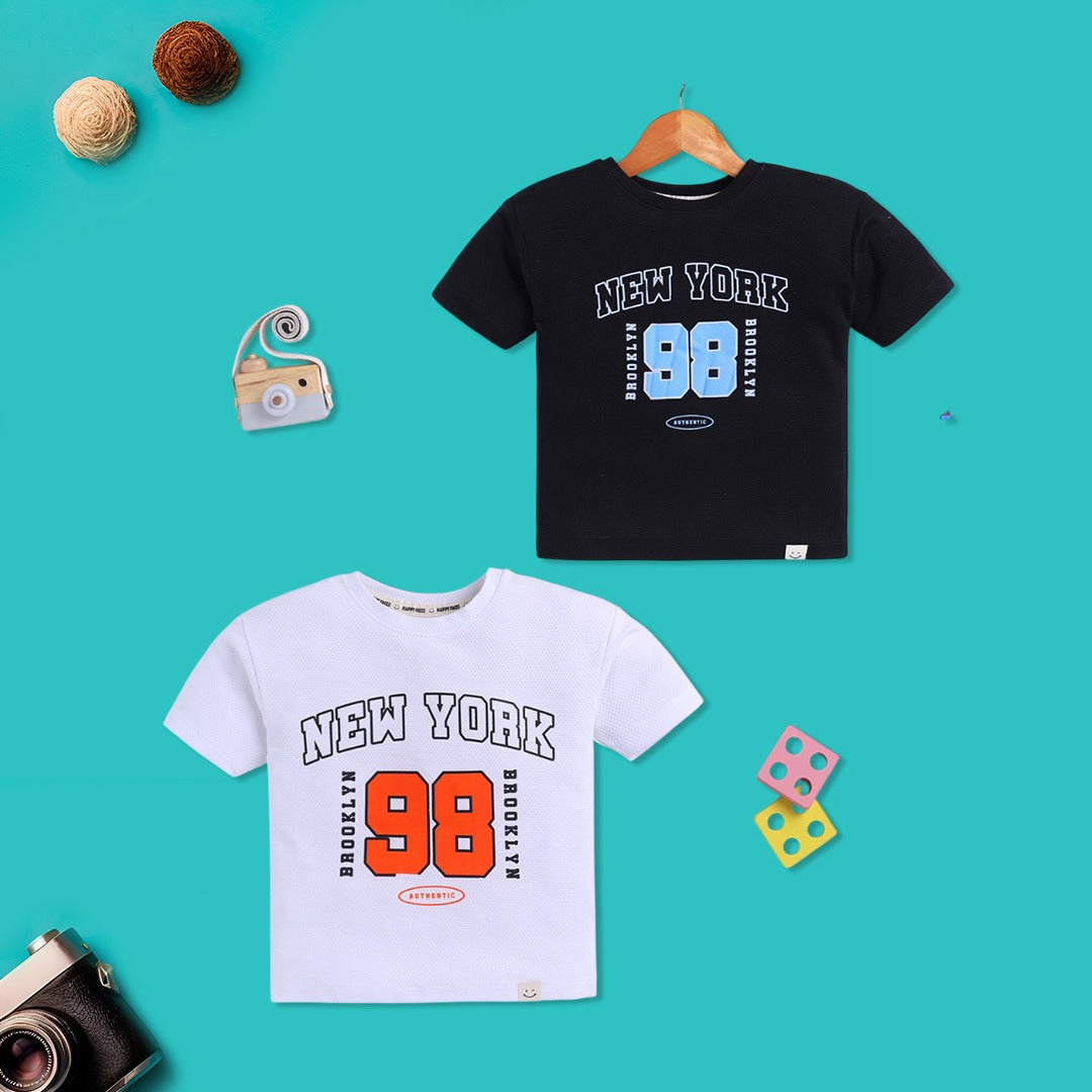 New York 98 Oversized Kids T-Shirt (Black & White)