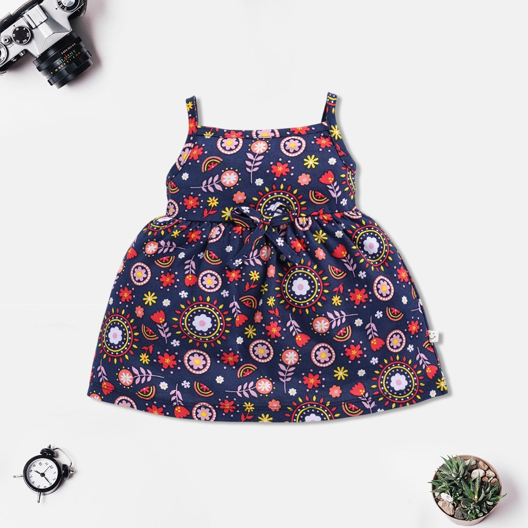 Navy Floral Baby Frock Dress