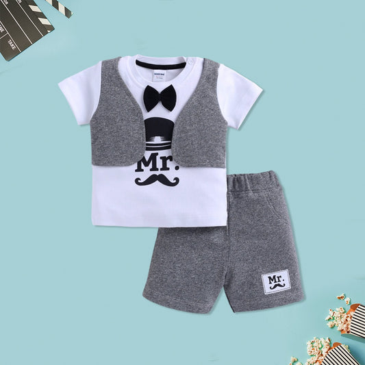 Mr. Bow-Tie Baby Party Suit Set (Grey)