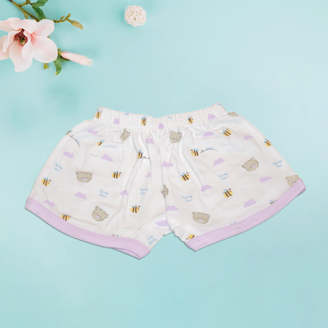 Bear Print Shirt & White Printed Shorts