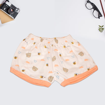 Baby Boys' Cotton Summer Outfit Set – Orange Shirt & Printed Shorts