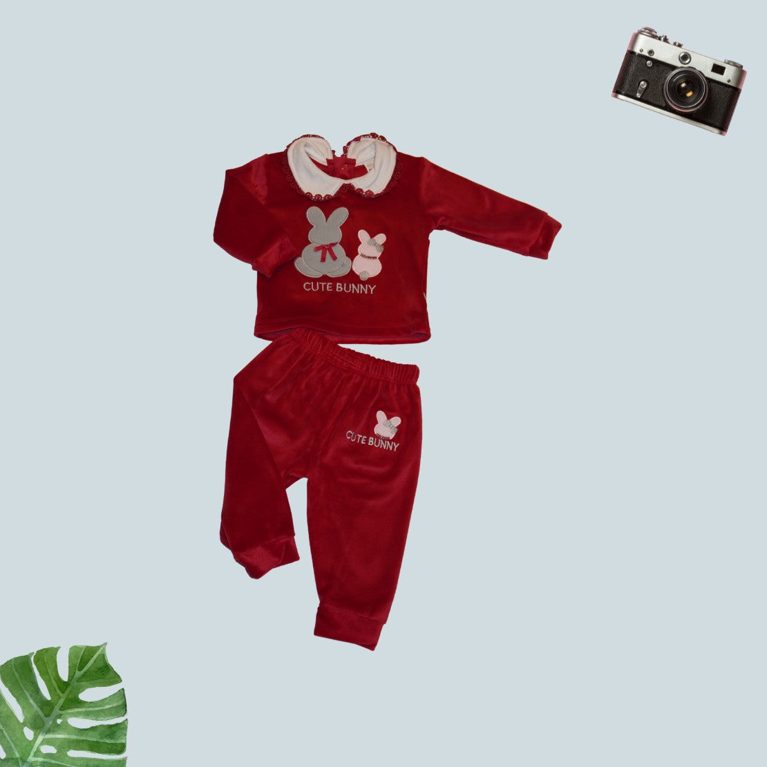 Printed Sweatshirt and Joggers Set - Red