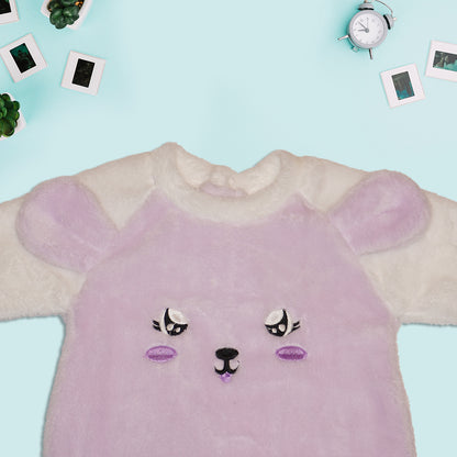 Cartoon Printed Sleepsuit - Pink and Purple