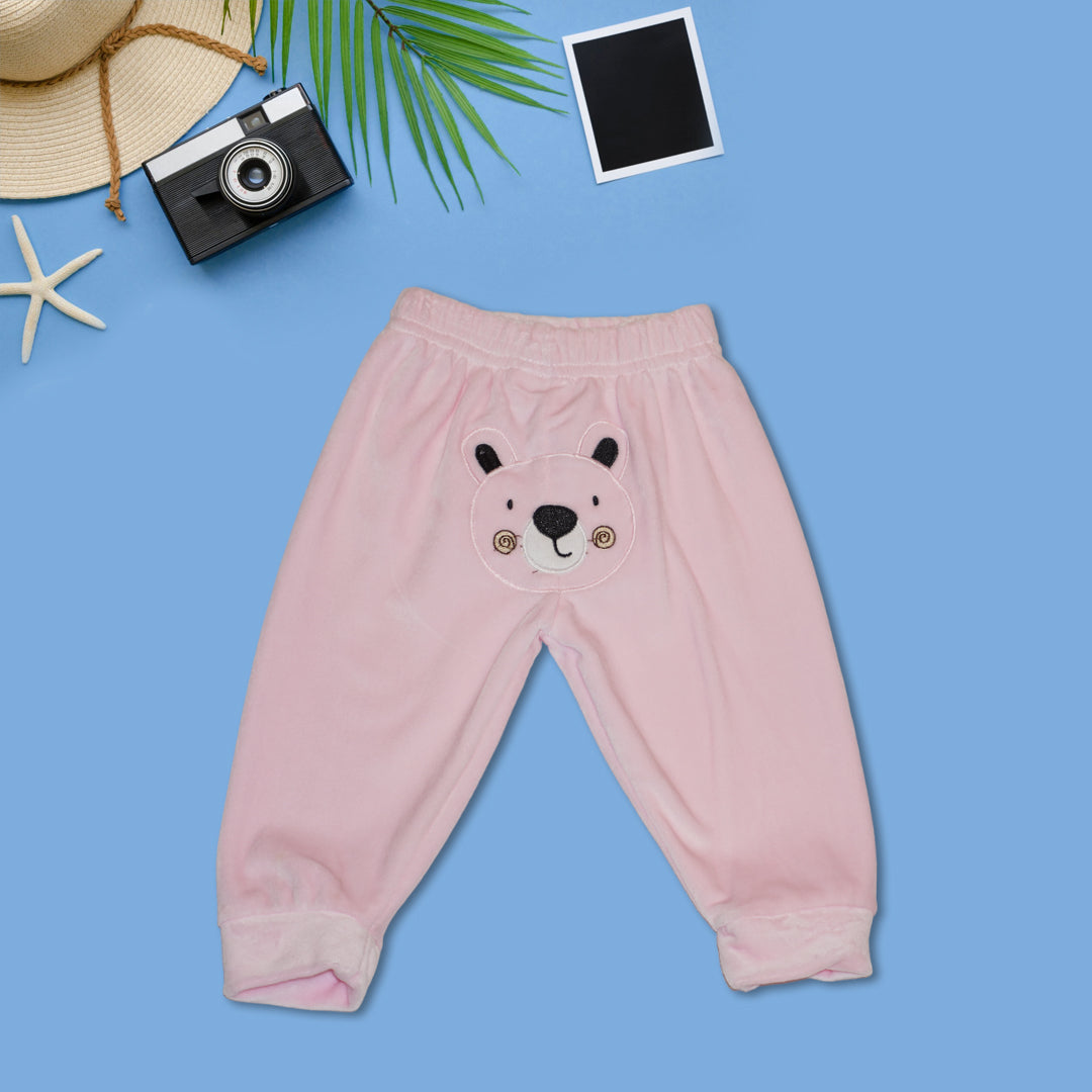 Full Sleeves Sweatshirt and Joggers with Bear Graphics - Light Pink