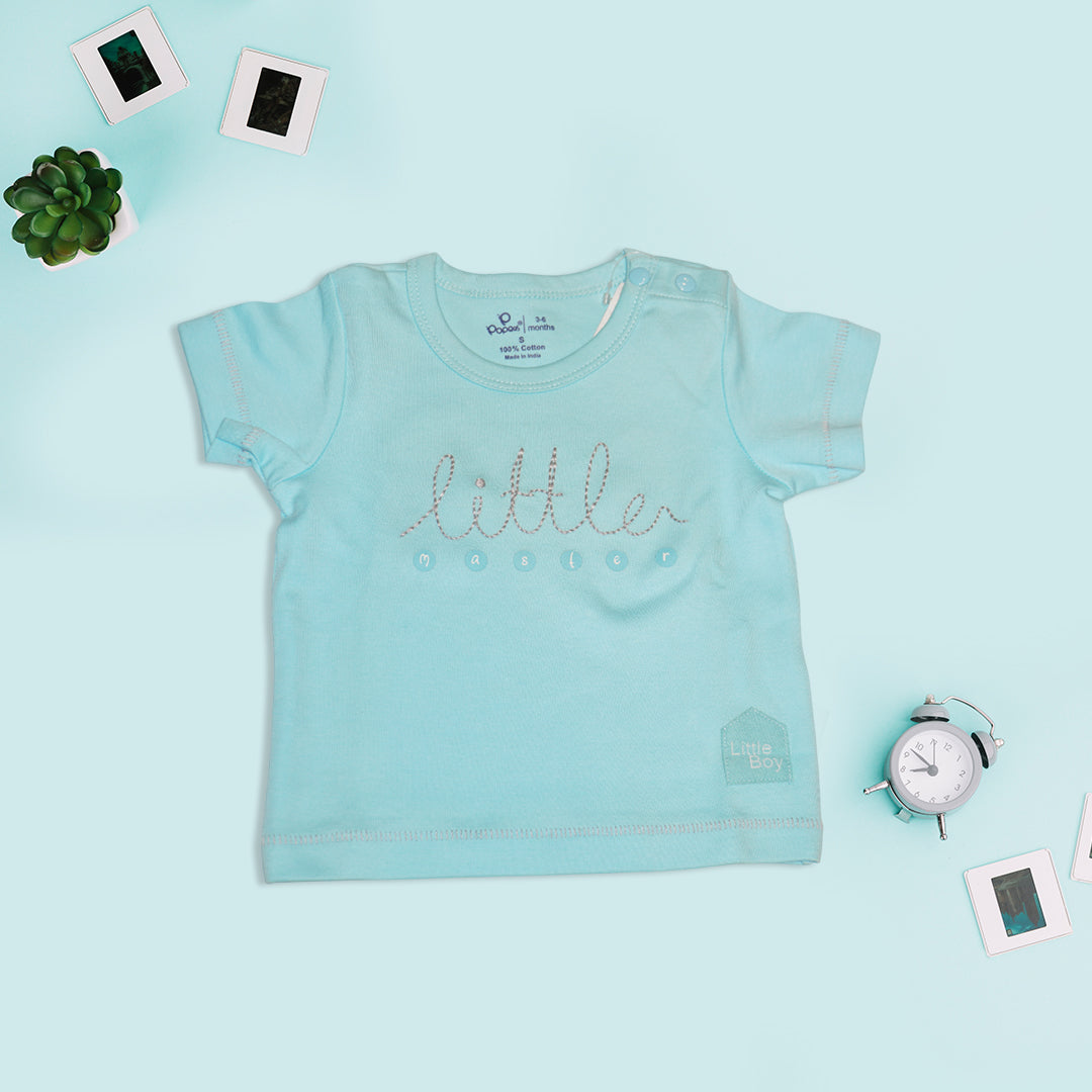 Girls Blue T-Shirt and Grey Diaper Pants
