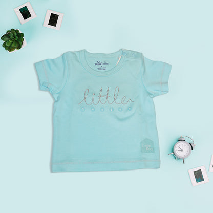 Girls Blue T-Shirt and Grey Diaper Pants